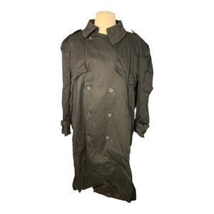 Charles Klein Men's Black Double Breasted Trench Coat with Soft Removable Liner